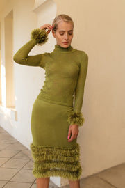 andreeva yellow knit turtleneck