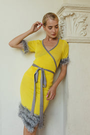 andreeva yellow knit top