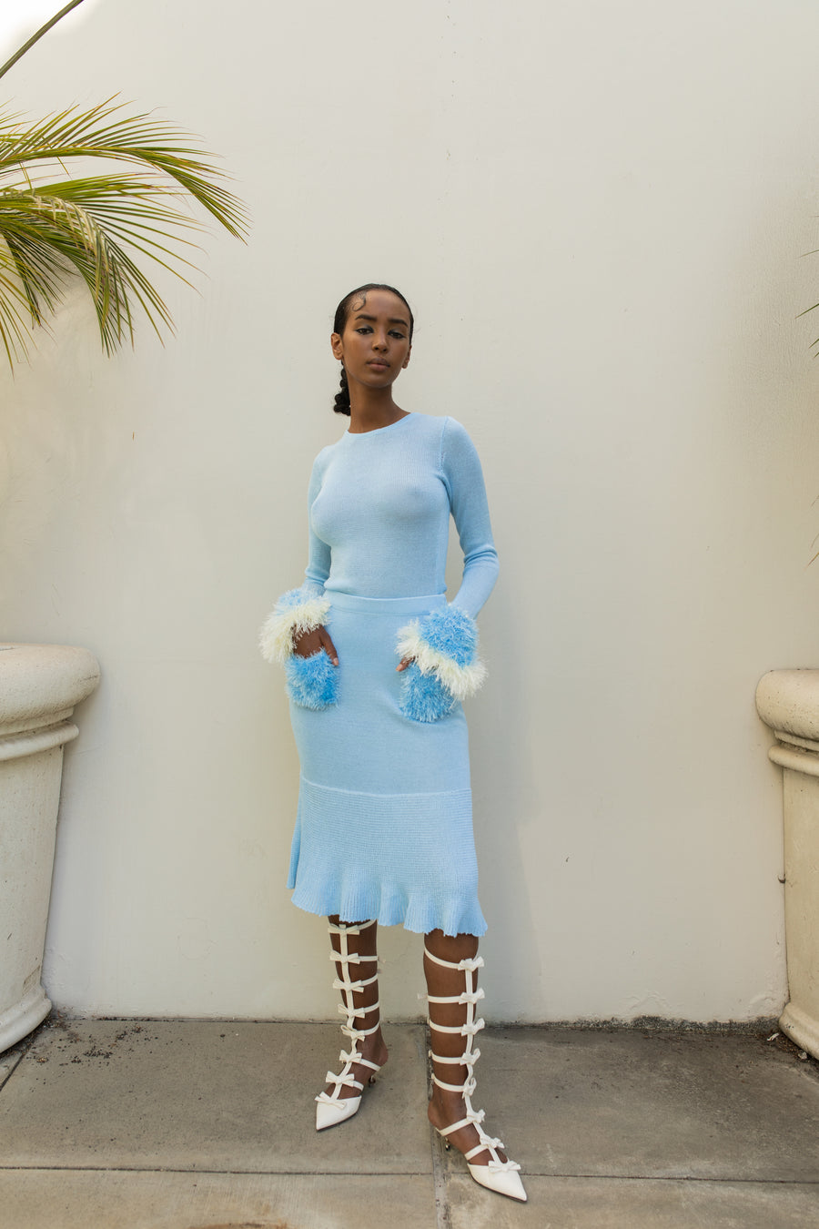 andreeva blue knit skirt