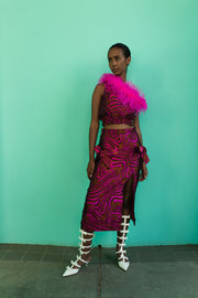 andreeva pink top with feathers
