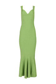 andreeva womens green metallic maxi knit dress
