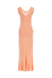 andreeva womens peach knit dress with feathers