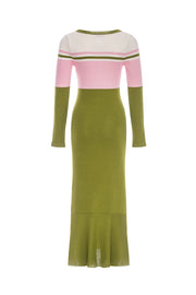 andreeva multicolor knit midi dress