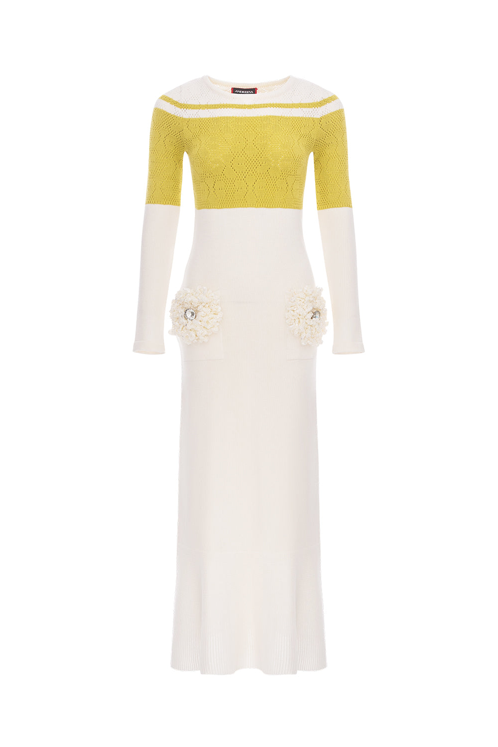 andreeva women's multicolor midi knit dress