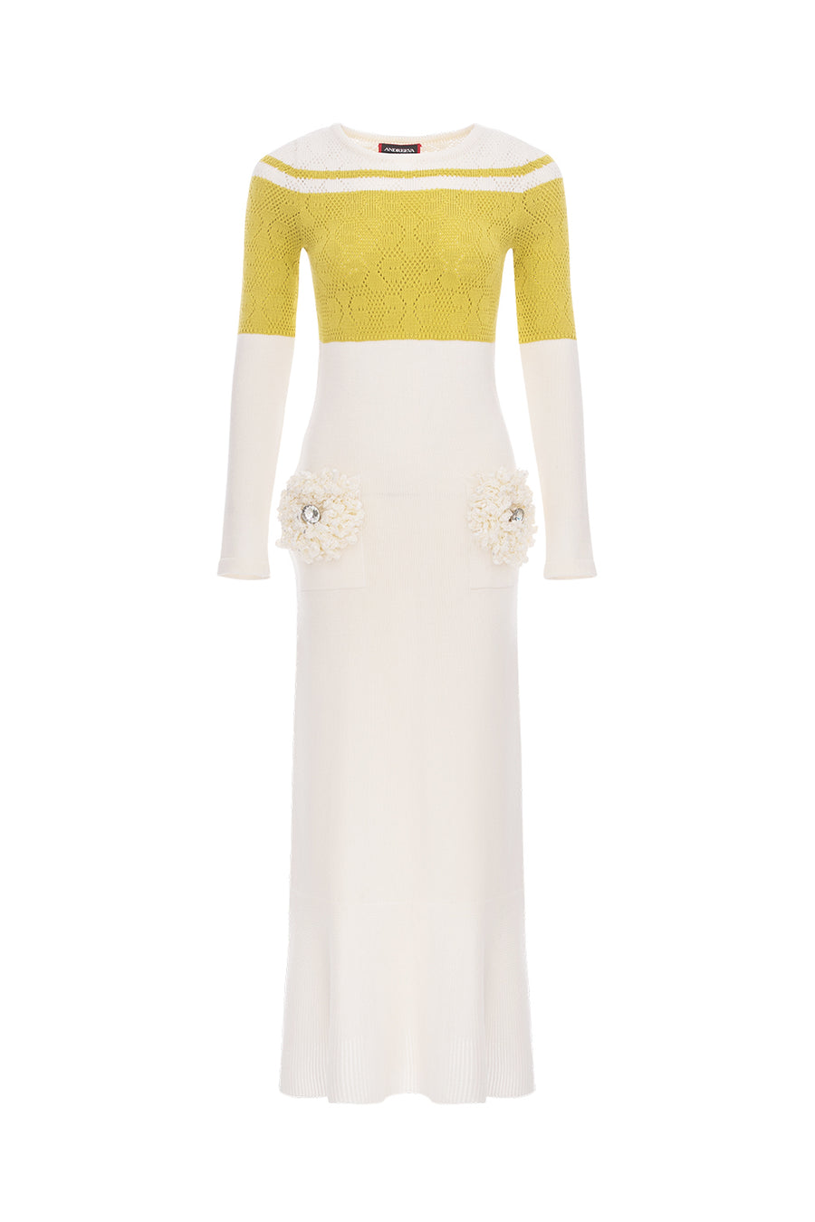 andreeva women's multicolor midi knit dress