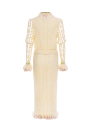 White handmade knit cardigan