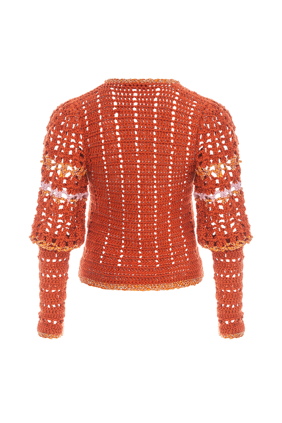 andreeva womens orange crochet cardigan