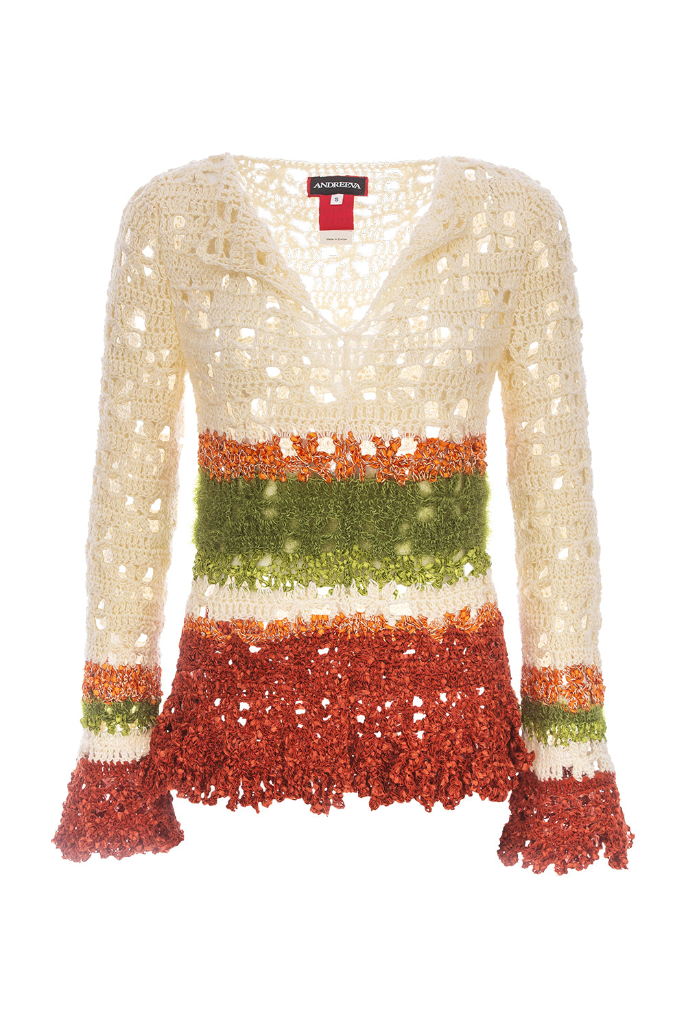 andreeva womens multicolor crochet top