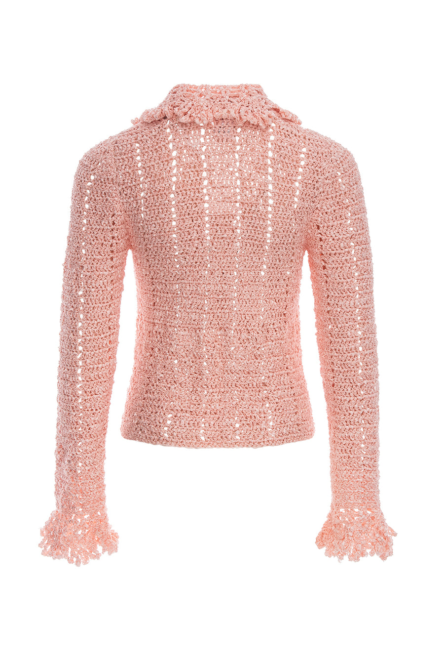 andreeva women's pink crochet jacket