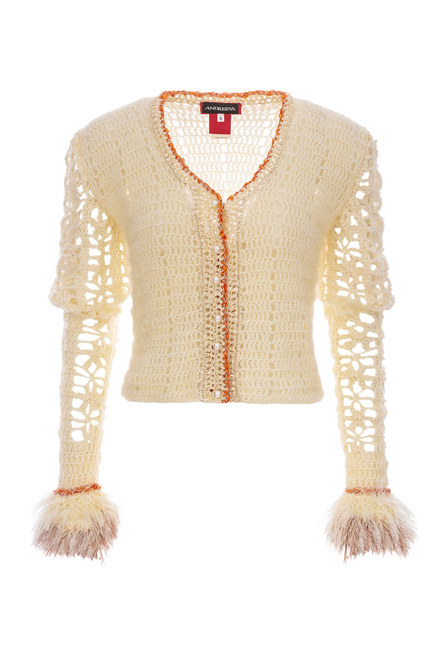 White handmade knit cardigan