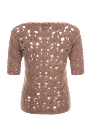 andreeva womens brown knit top