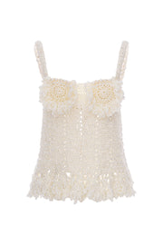 andreeva women's white crochet top