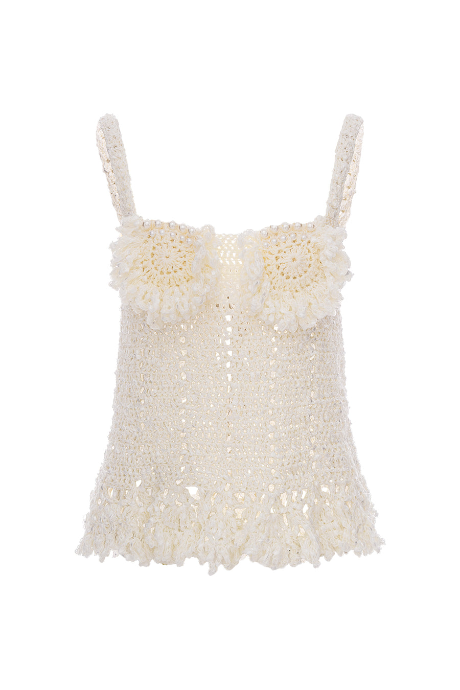 andreeva women's white crochet top