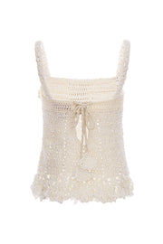 andreeva women's white crochet top