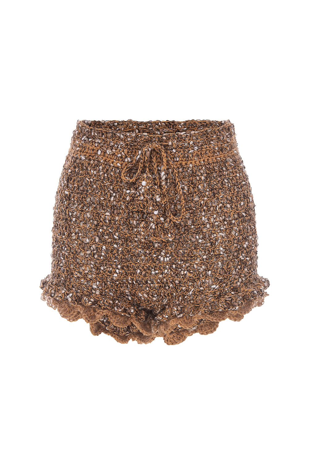 andreeva womens brown crochet shorts