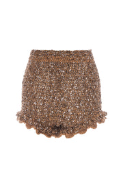 andreeva womens brown crochet shorts
