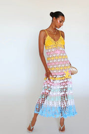 andreeva maxi multicolor crochet dress
