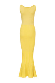andreeva womens yellow knit midi dress