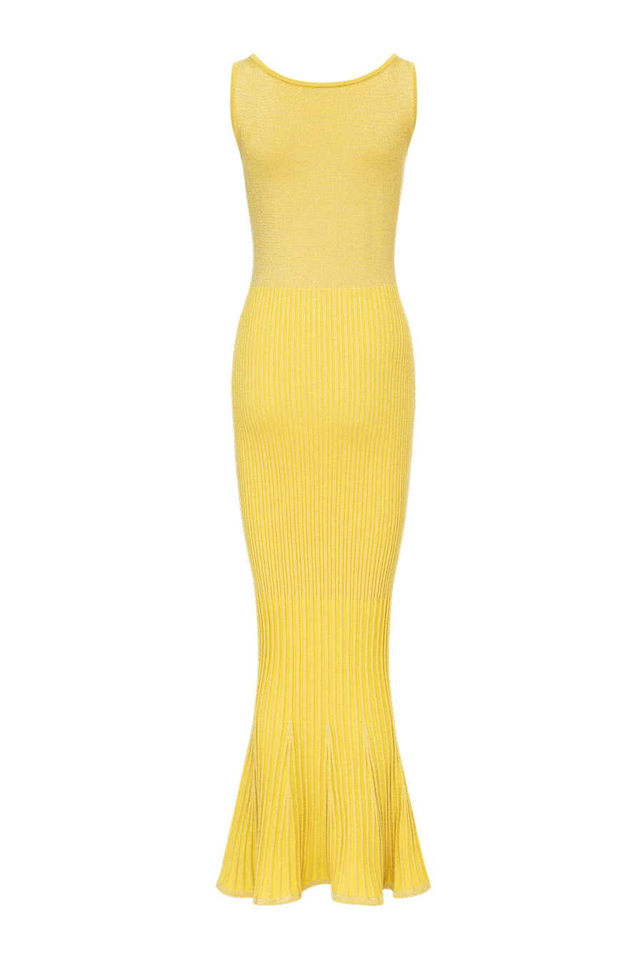 andreeva womens yellow knit midi dress