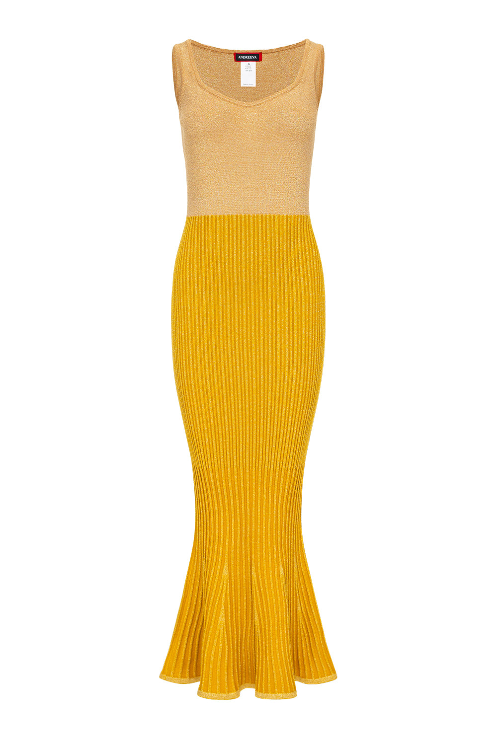 andreeva womens gold knit dress