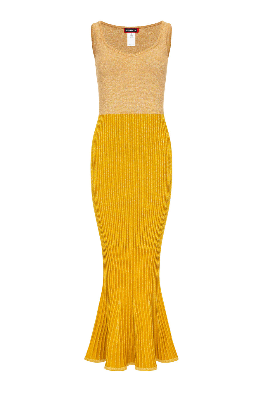andreeva womens gold knit dress