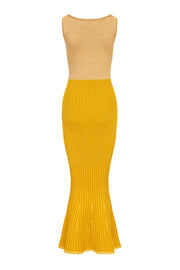 andreeva womens gold knit dress
