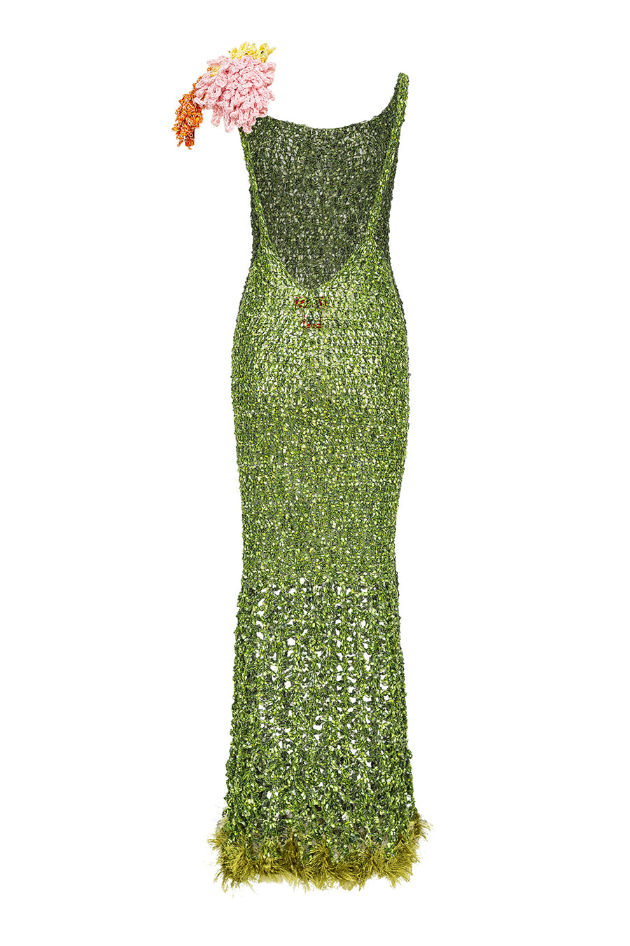 andreeva women's green maxi crochet dress