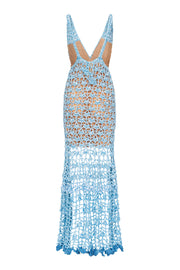 andreeva maxi blue crochet dress