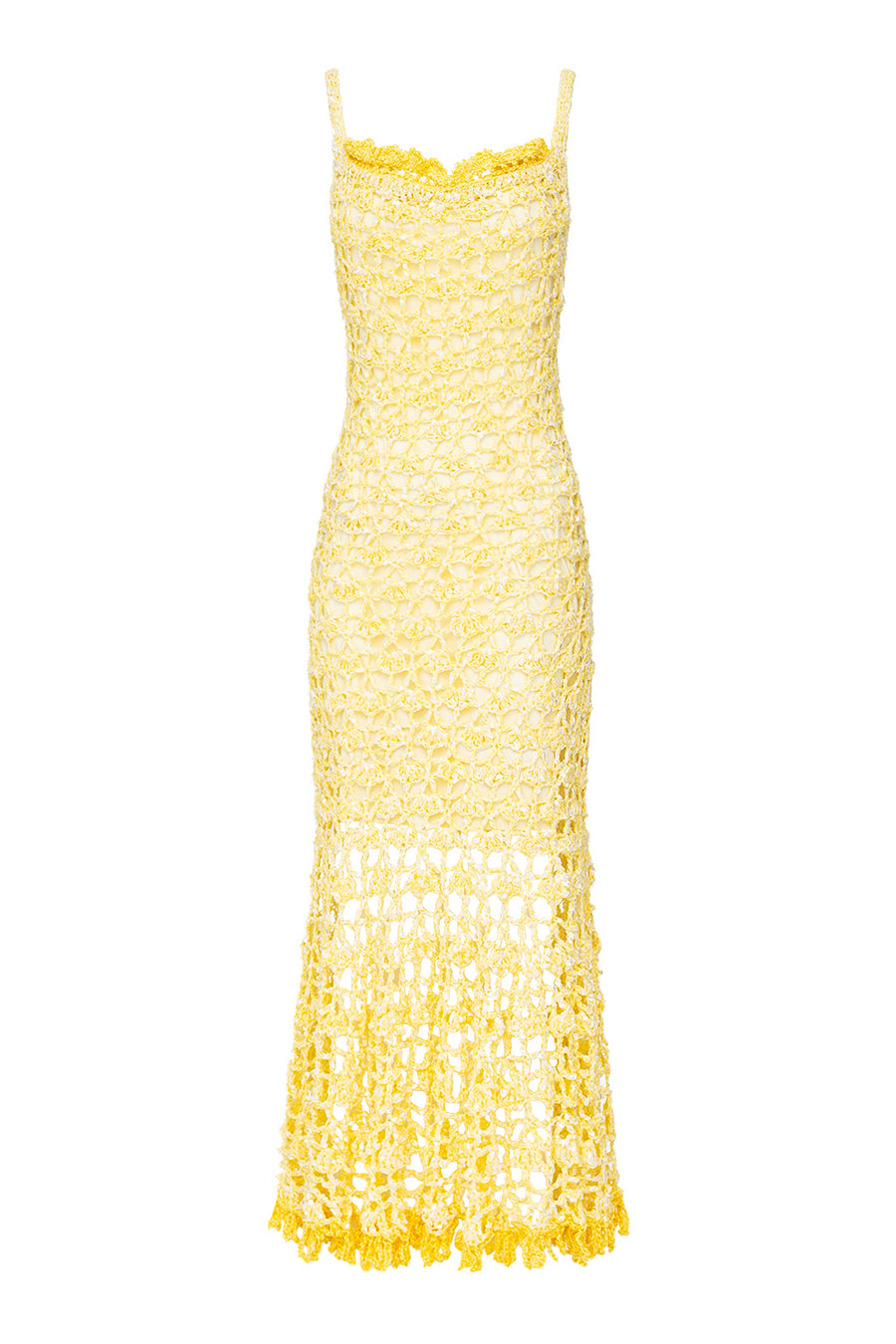 andreeva womens butter yellow crochet dress