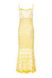 andreeva womens butter yellow crochet dress