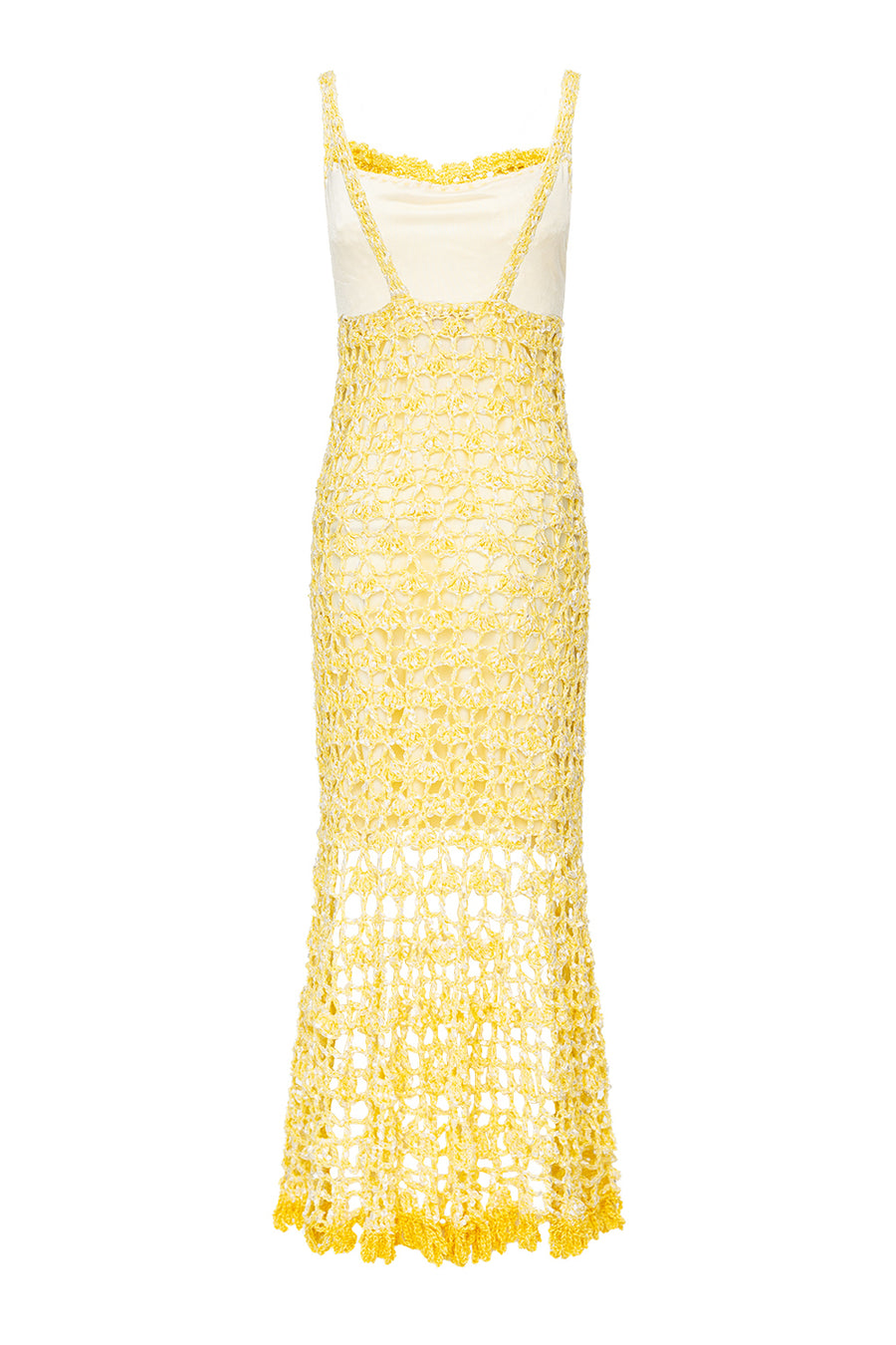 andreeva womens butter yellow crochet dress