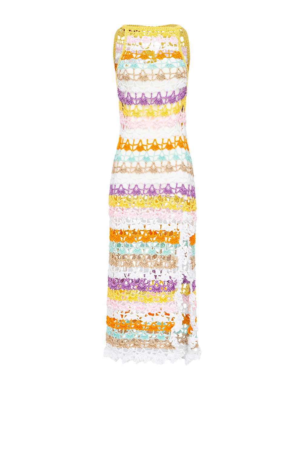 andreeva womens multicolor midi crochet dress