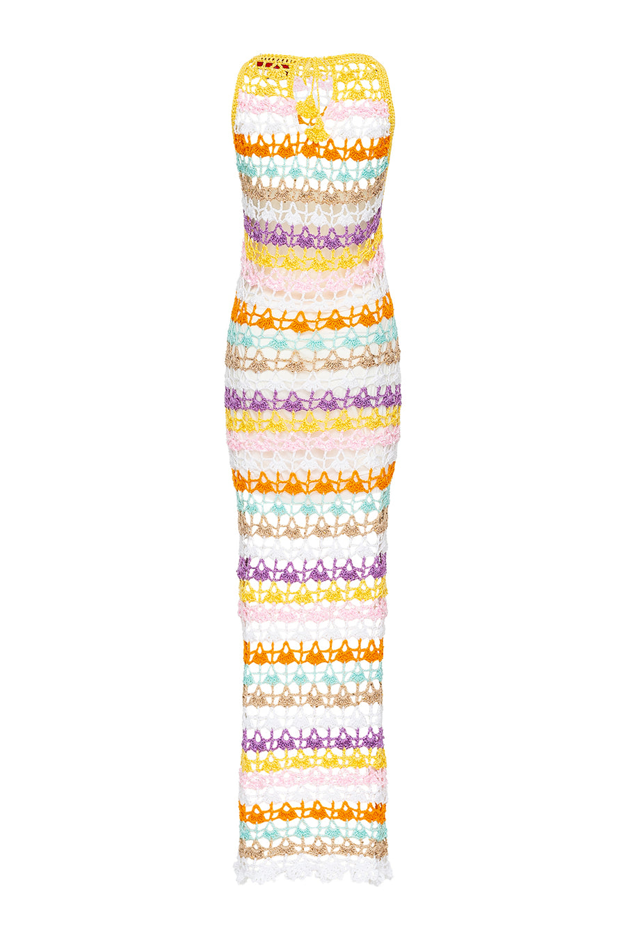 andreeva women's multicolor maxi crochet  dress