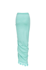 andreeva womens mint knit skirt with embroidery