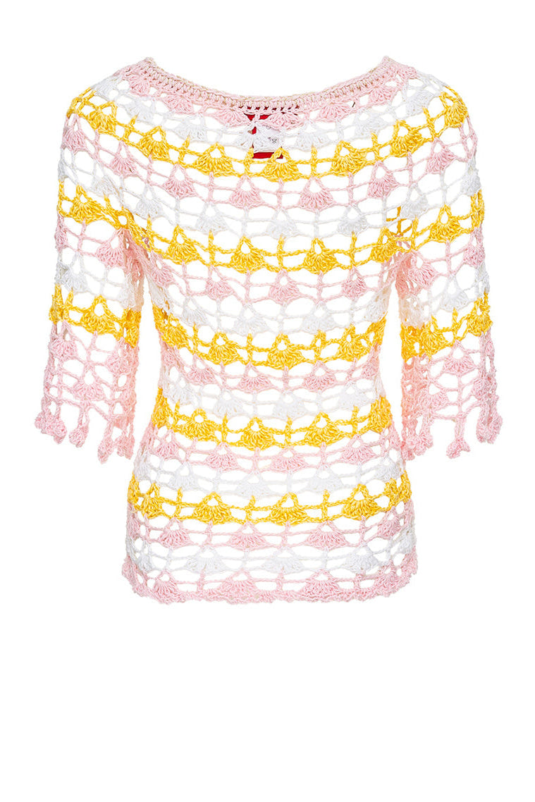 andreeva womens multicolor crochet top
