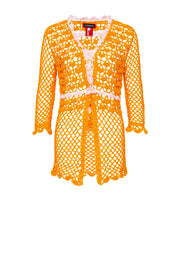 ANDREEVA womens orange crochet shirt