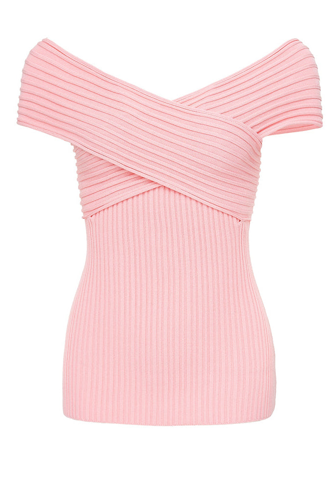 andreeva womens pink knit top