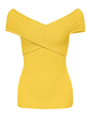 andreeva womens butter yellow knit top