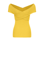 andreeva womens butter yellow knit top