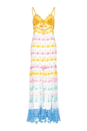 andreeva womens maxi multicolor crochet dress