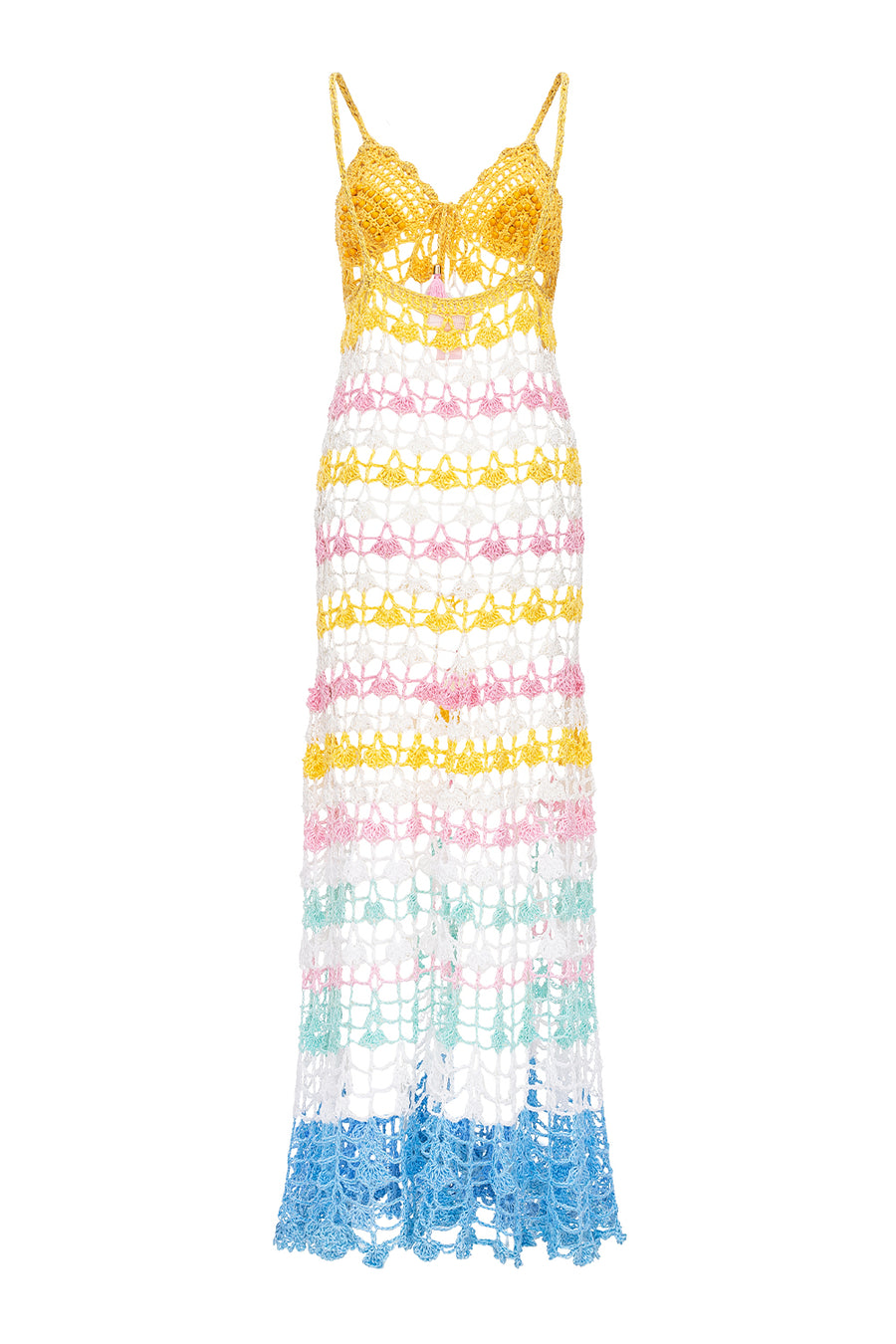 andreeva womens maxi multicolor crochet dress