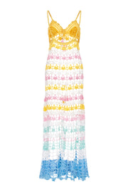 andreeva womens multicolor maxi crochet dress