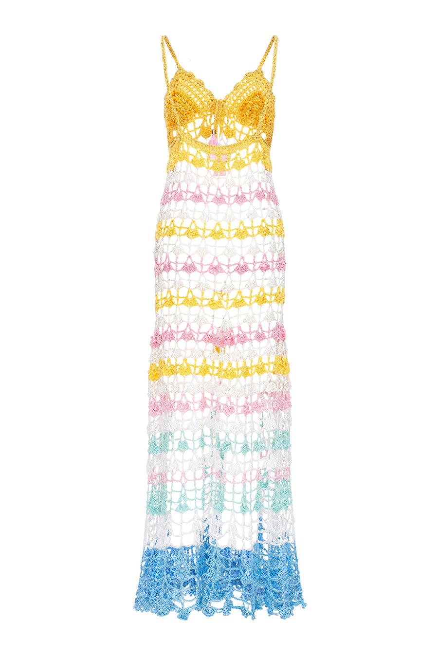 andreeva womens multicolor maxi crochet dress