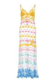andreeva womens maxi multicolor crochet dress