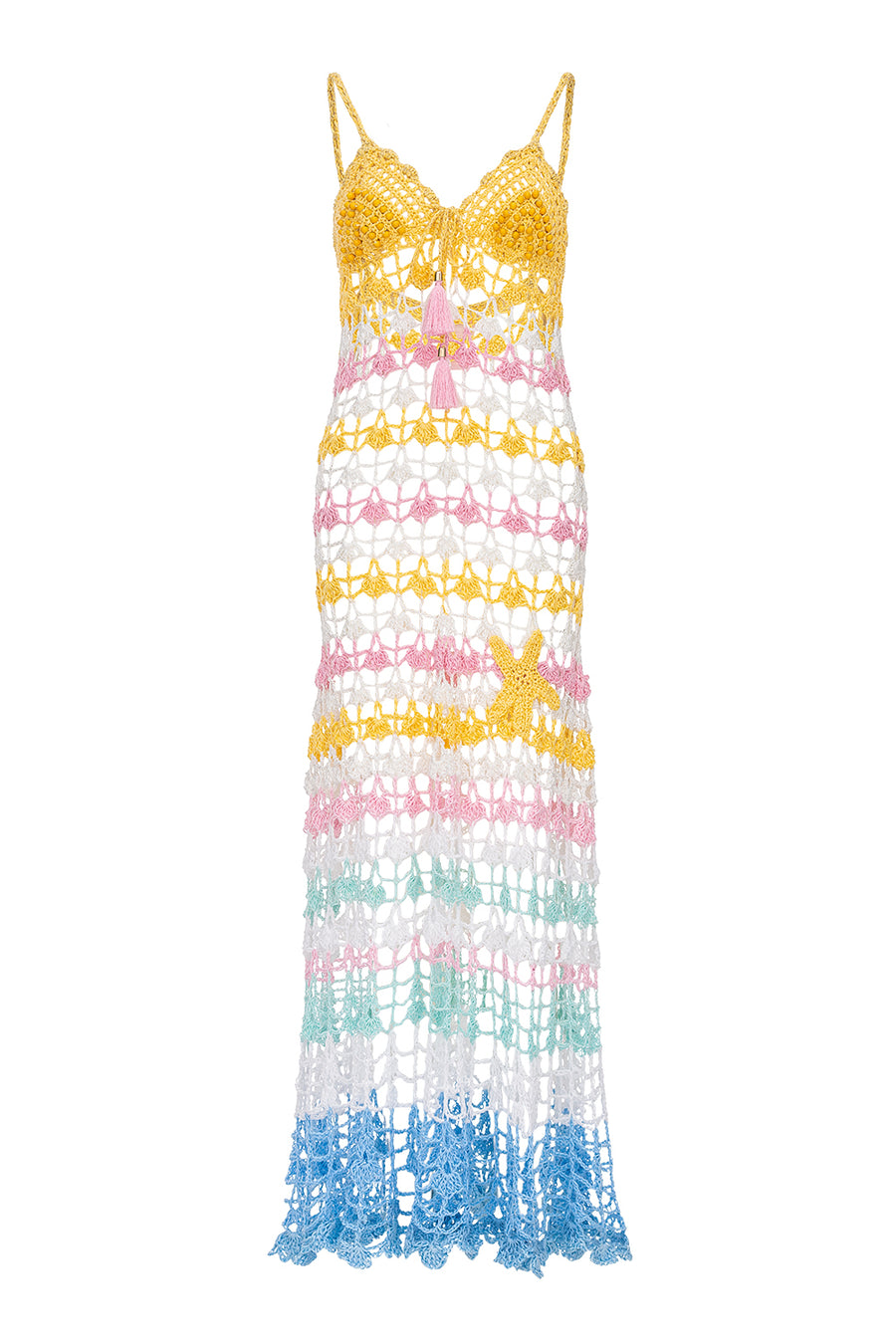 andreeva womens maxi multicolor crochet dress