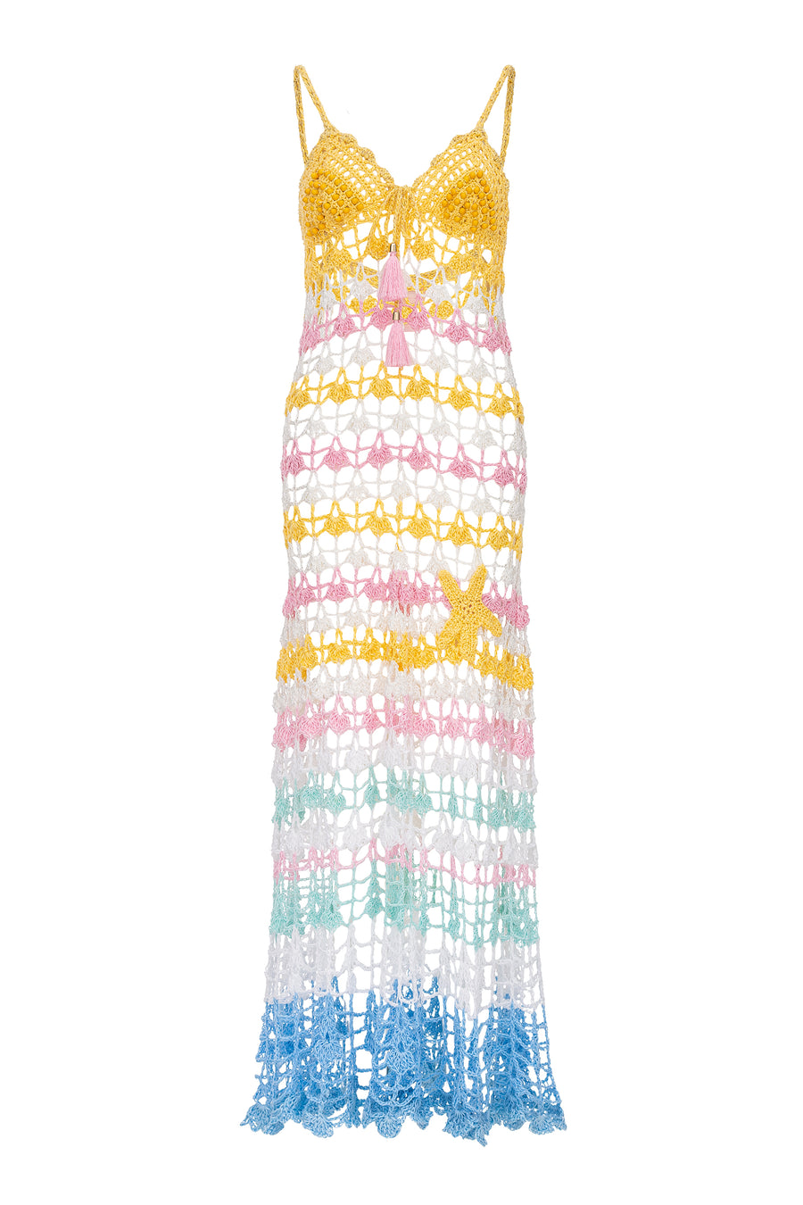 andreeva womens multicolor maxi crochet dress