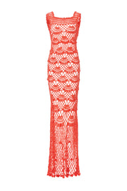 andreeva womens coral maxi crochet dress