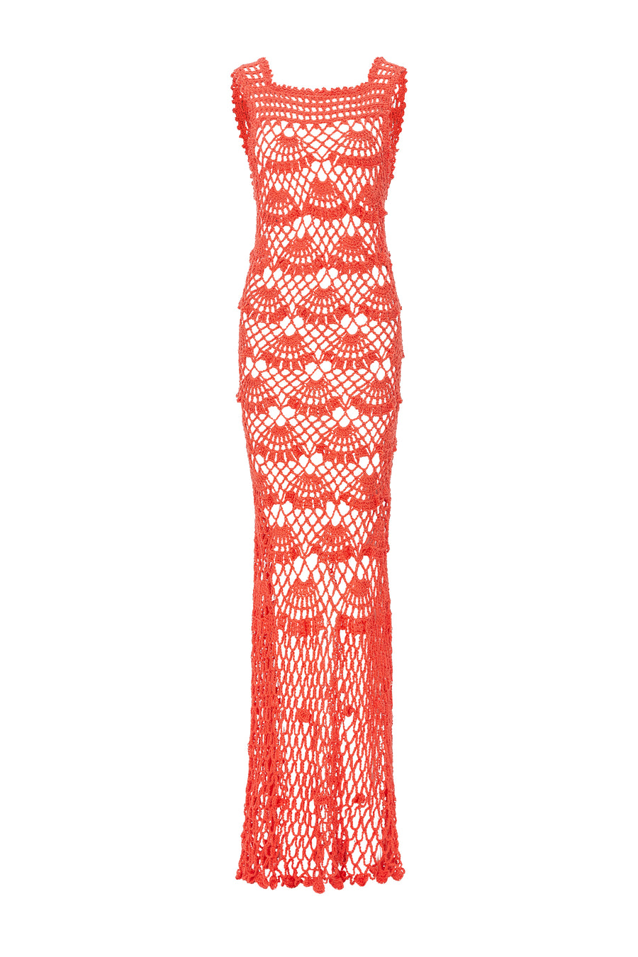 andreeva womens coral maxi crochet dress