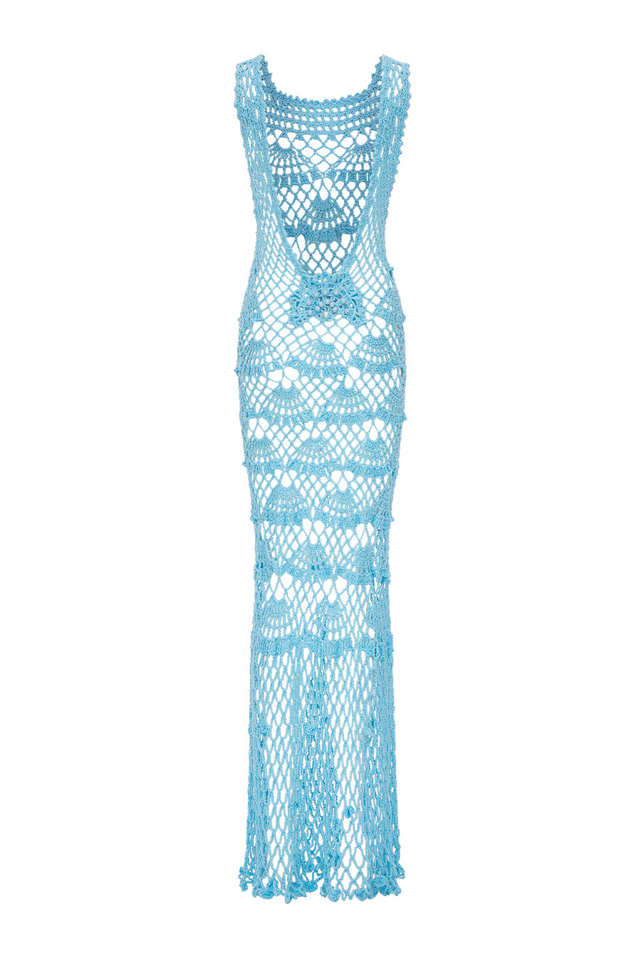 andreeva womens blue maxi crochet dress