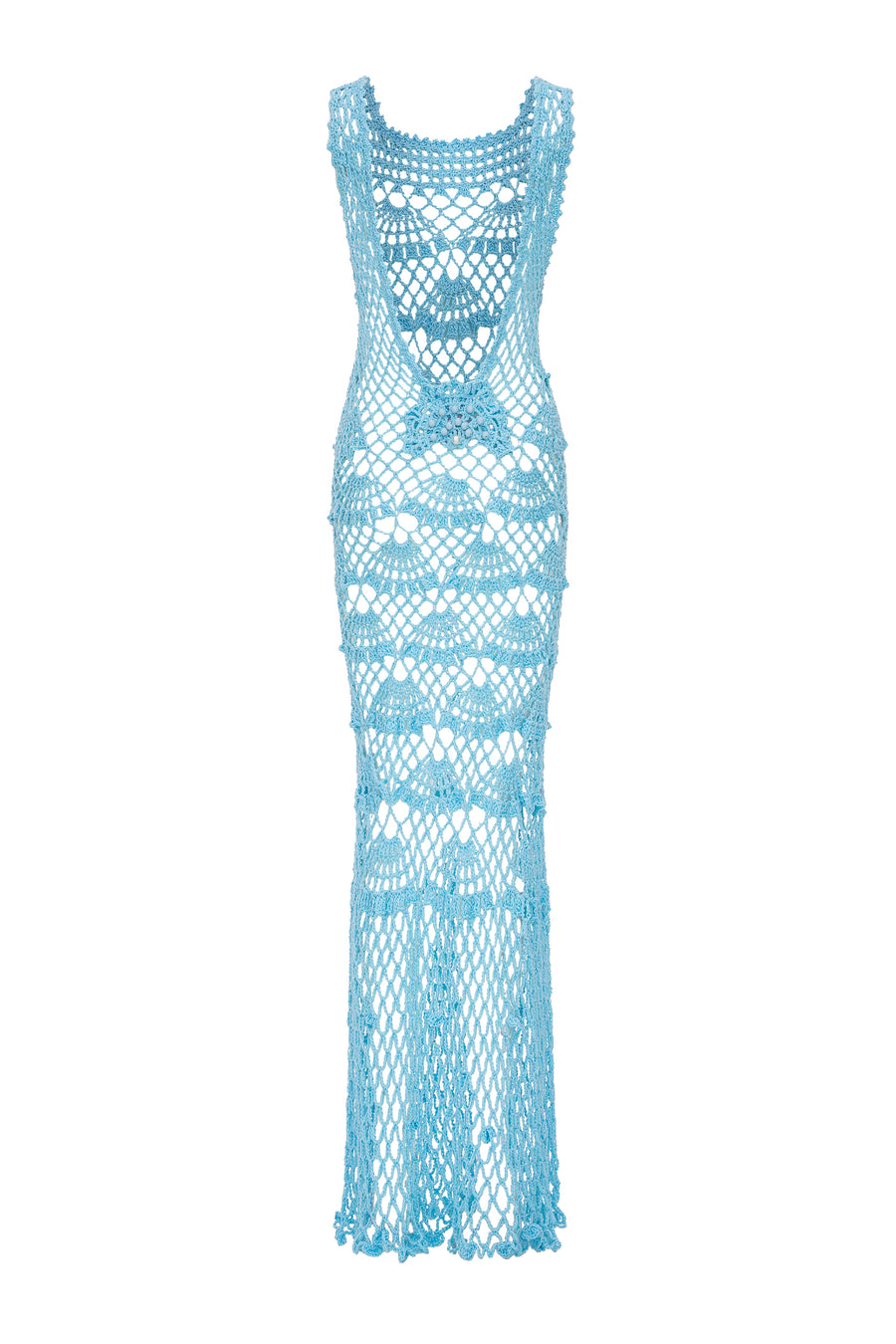 andreeva womens blue maxi crochet dress